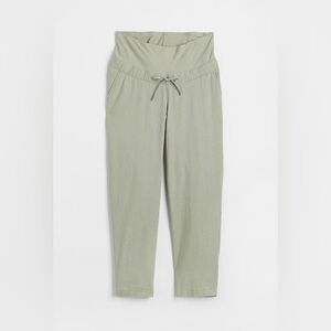 H&M Mama Linen Blend Lightweight Maternity Pants in Light Khaki Green Size XL